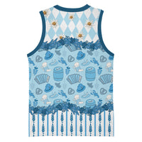 Oktoberfest Bavarian Heritage Basketball Jersey Edelweiss Beer Festival Blue Pattern