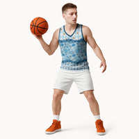 Oktoberfest Bavarian Heritage Basketball Jersey Edelweiss Beer Festival Blue Pattern