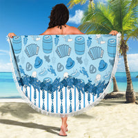 Oktoberfest Bavarian Heritage Beach Blanket Edelweiss Beer Festival Blue Pattern