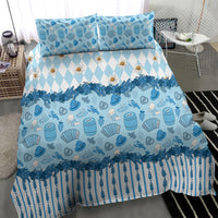 Oktoberfest Bavarian Heritage Bedding Set Edelweiss Beer Festival Blue Pattern