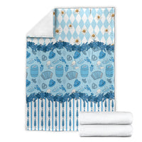Oktoberfest Bavarian Heritage Blanket Edelweiss Beer Festival Blue Pattern