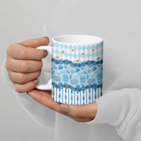 Oktoberfest Bavarian Heritage Ceramic Mug Edelweiss Beer Festival Blue Pattern