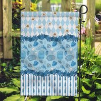 Oktoberfest Bavarian Heritage Garden Flag Edelweiss Beer Festival Blue Pattern