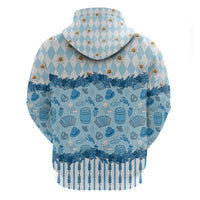 Oktoberfest Bavarian Heritage Hoodie Edelweiss Beer Festival Blue Pattern