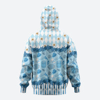 Oktoberfest Bavarian Heritage Hoodie Edelweiss Beer Festival Blue Pattern