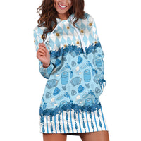 Oktoberfest Bavarian Heritage Hoodie Dress Edelweiss Beer Festival Blue Pattern