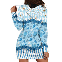 Oktoberfest Bavarian Heritage Hoodie Dress Edelweiss Beer Festival Blue Pattern