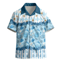 Oktoberfest Bavarian Heritage Kid Hawaiian Shirt Edelweiss Beer Festival Blue Pattern