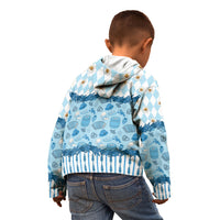 Oktoberfest Bavarian Heritage Kid Hoodie Edelweiss Beer Festival Blue Pattern