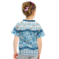 Oktoberfest Bavarian Heritage Kid T Shirt Edelweiss Beer Festival Blue Pattern