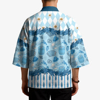 Oktoberfest Bavarian Heritage Kimono Edelweiss Beer Festival Blue Pattern