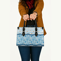 Oktoberfest Bavarian Heritage Leather Bag Edelweiss Beer Festival Blue Pattern