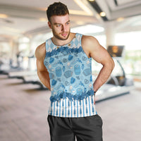 Oktoberfest Bavarian Heritage Men Tank Top Edelweiss Beer Festival Blue Pattern