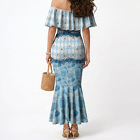 Oktoberfest Bavarian Heritage Mermaid Dress Edelweiss Beer Festival Blue Pattern