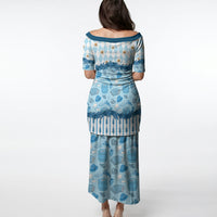 Oktoberfest Bavarian Heritage Puletasi Edelweiss Beer Festival Blue Pattern