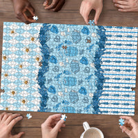 Oktoberfest Bavarian Heritage Puzzle Edelweiss Beer Festival Blue Pattern