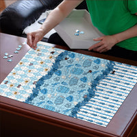 Oktoberfest Bavarian Heritage Puzzle Edelweiss Beer Festival Blue Pattern