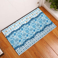 Oktoberfest Bavarian Heritage Rubber Doormat Edelweiss Beer Festival Blue Pattern