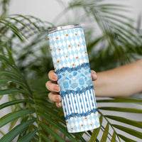 Oktoberfest Bavarian Heritage Skinny Tumbler Edelweiss Beer Festival Blue Pattern