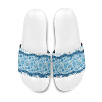 Oktoberfest Bavarian Heritage Slide Sandals Edelweiss Beer Festival Blue Pattern
