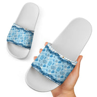 Oktoberfest Bavarian Heritage Slide Sandals Edelweiss Beer Festival Blue Pattern