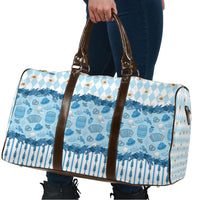 Oktoberfest Bavarian Heritage Travel Bag Edelweiss Beer Festival Blue Pattern