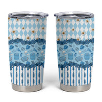 Oktoberfest Bavarian Heritage Tumbler Cup Edelweiss Beer Festival Blue Pattern