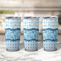 Oktoberfest Bavarian Heritage Tumbler Cup Edelweiss Beer Festival Blue Pattern