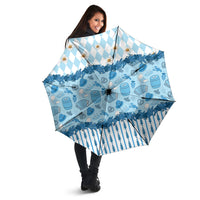 Oktoberfest Bavarian Heritage Umbrella Edelweiss Beer Festival Blue Pattern