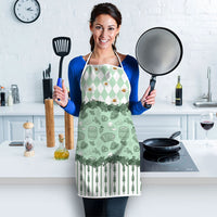 Oktoberfest Bavarian Heritage Apron Edelweiss Beer Festival Green Pattern