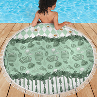 Oktoberfest Bavarian Heritage Beach Blanket Edelweiss Beer Festival Green Pattern