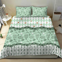 Oktoberfest Bavarian Heritage Bedding Set Edelweiss Beer Festival Green Pattern
