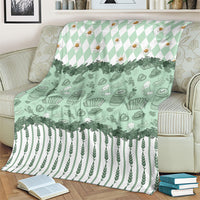 Oktoberfest Bavarian Heritage Blanket Edelweiss Beer Festival Green Pattern