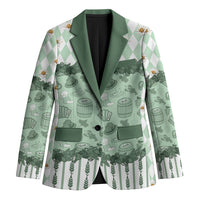 Oktoberfest Bavarian Heritage Blazer Edelweiss Beer Festival Green Pattern