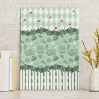 Oktoberfest Bavarian Heritage Canvas Wall Art Edelweiss Beer Festival Green Pattern