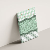 Oktoberfest Bavarian Heritage Canvas Wall Art Edelweiss Beer Festival Green Pattern