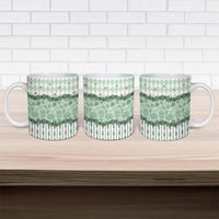Oktoberfest Bavarian Heritage Ceramic Mug Edelweiss Beer Festival Green Pattern