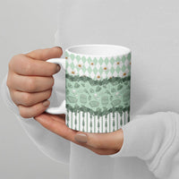 Oktoberfest Bavarian Heritage Ceramic Mug Edelweiss Beer Festival Green Pattern