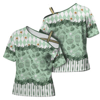 Oktoberfest Bavarian Heritage Cross Shoulder Shirt Edelweiss Beer Festival Green Pattern