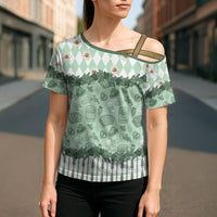 Oktoberfest Bavarian Heritage Cross Shoulder Shirt Edelweiss Beer Festival Green Pattern