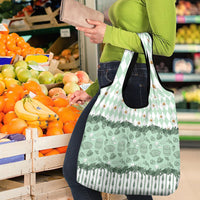 Oktoberfest Bavarian Heritage Grocery Bag Edelweiss Beer Festival Green Pattern