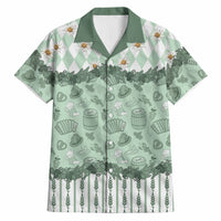 Oktoberfest Bavarian Heritage Hawaiian Shirt Edelweiss Beer Festival Green Pattern