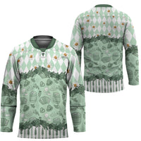 Oktoberfest Bavarian Heritage Hockey Jersey Edelweiss Beer Festival Green Pattern