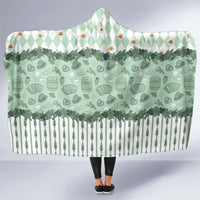 Oktoberfest Bavarian Heritage Hooded Blanket Edelweiss Beer Festival Green Pattern