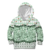 Oktoberfest Bavarian Heritage Kid Hoodie Edelweiss Beer Festival Green Pattern