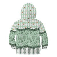Oktoberfest Bavarian Heritage Kid Hoodie Edelweiss Beer Festival Green Pattern