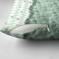 Oktoberfest Bavarian Heritage Pillow Cover Edelweiss Beer Festival Green Pattern
