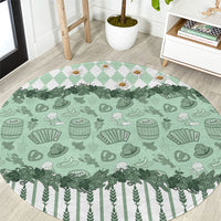 Oktoberfest Bavarian Heritage Round Carpet Edelweiss Beer Festival Green Pattern
