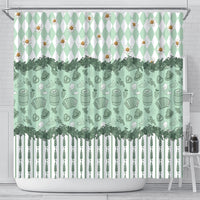 Oktoberfest Bavarian Heritage Shower Curtain Edelweiss Beer Festival Green Pattern