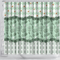 Oktoberfest Bavarian Heritage Shower Curtain Edelweiss Beer Festival Green Pattern
